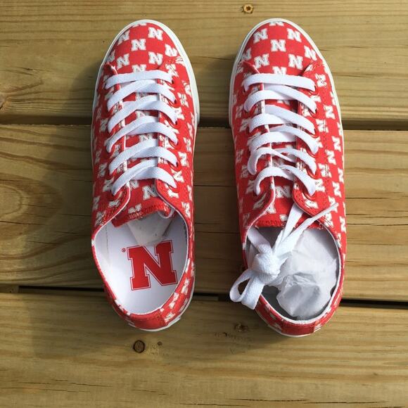 Row One Nebraska Cornhuskers Sneakers Red White 6 - Picture 9 of 16